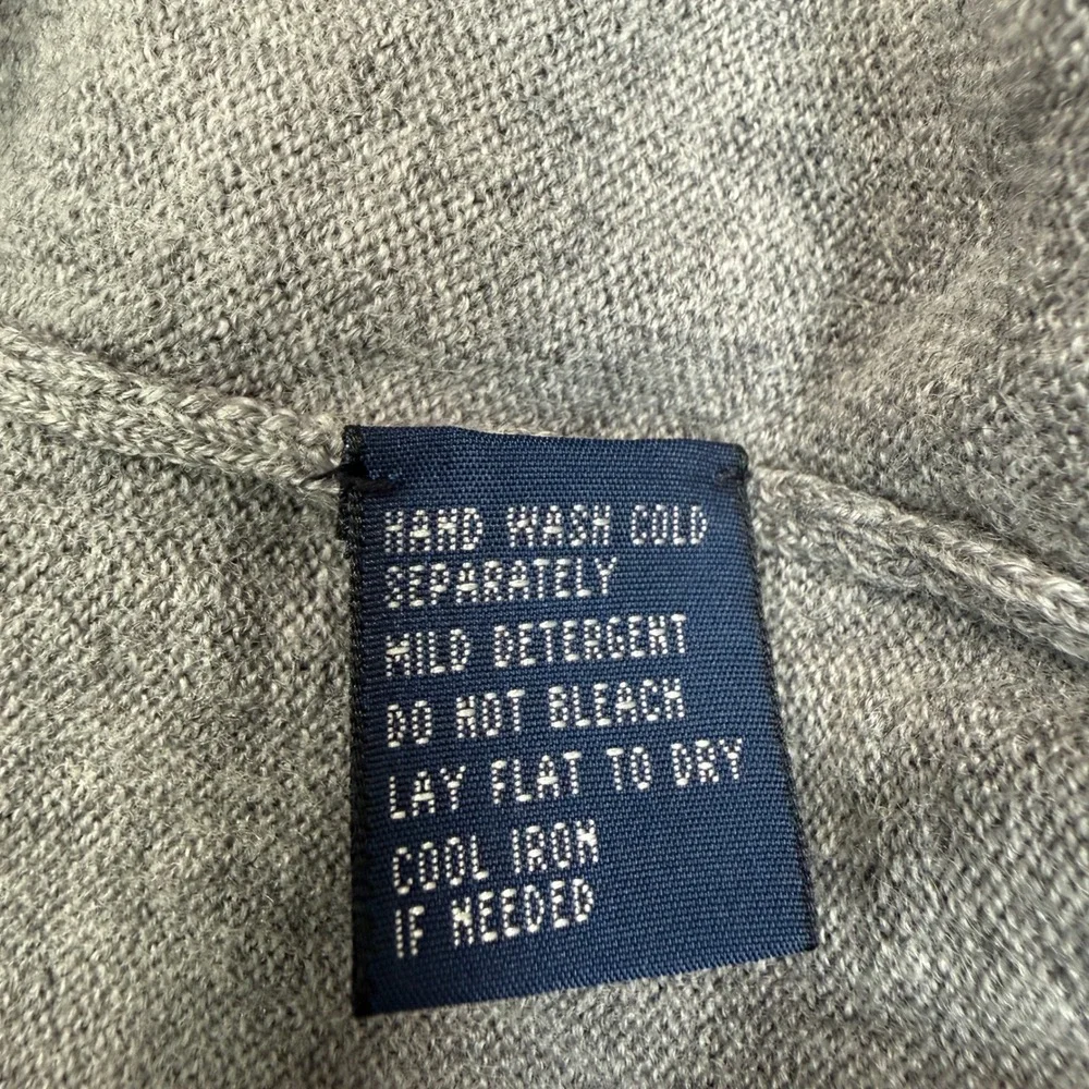 Polo Golf Ralph Lauren Mens Size XL Sweater Vest Gray Merino Wool Quarter Zip